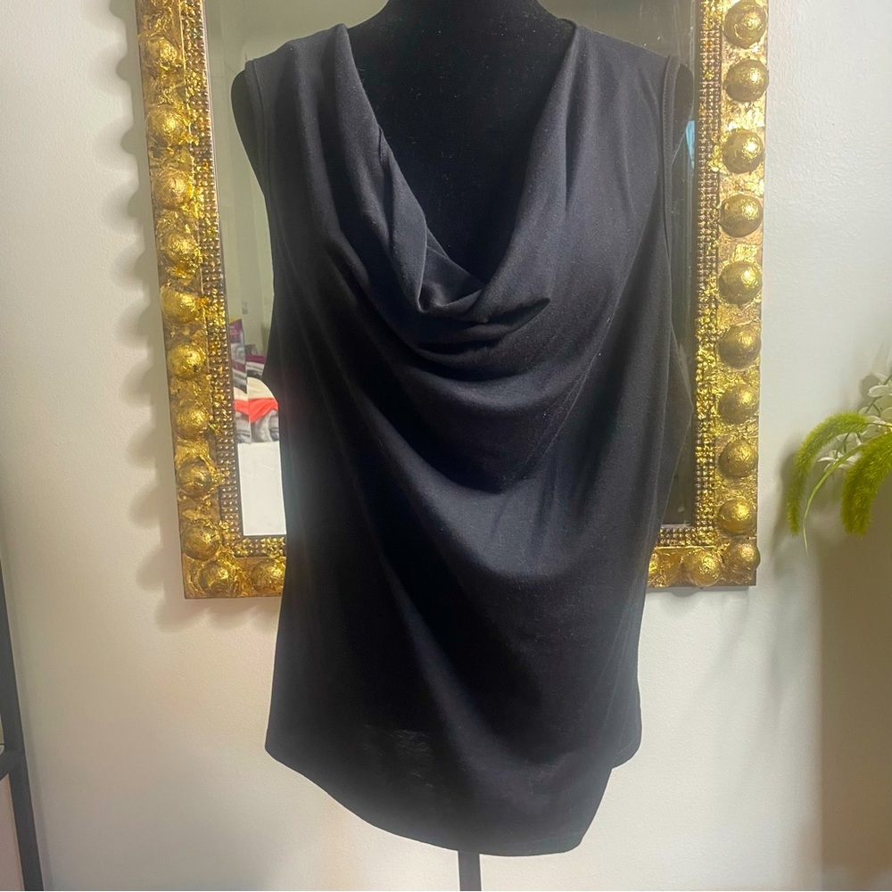 Covington Women’s Cowl-neck Sleeveless Top Black Size XL